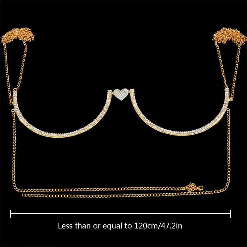 Stonefans ハートラインストーン胸ブラケットボディジ - Body Jewelry Online のレビューと価格