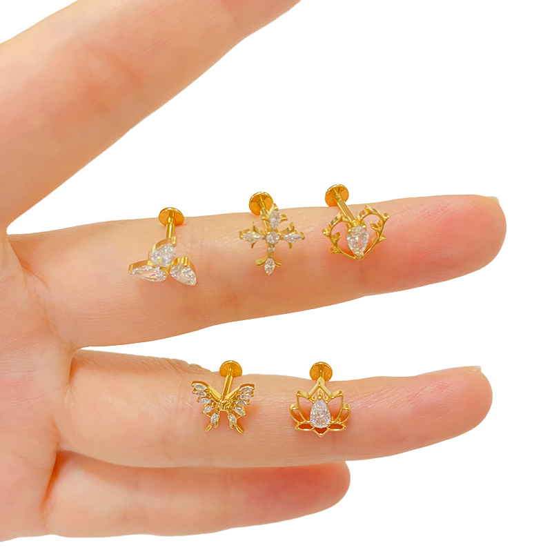ASTM F136チタン製イヤピアス、バタフライロータスイヤ - Body Jewelry Factory のレビューと価格