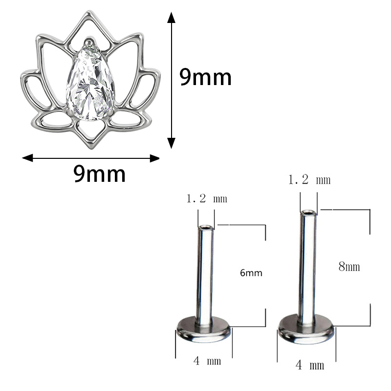 ASTM F136チタン製イヤピアス、バタフライロータスイヤ - Body Jewelry Factory のレビューと価格