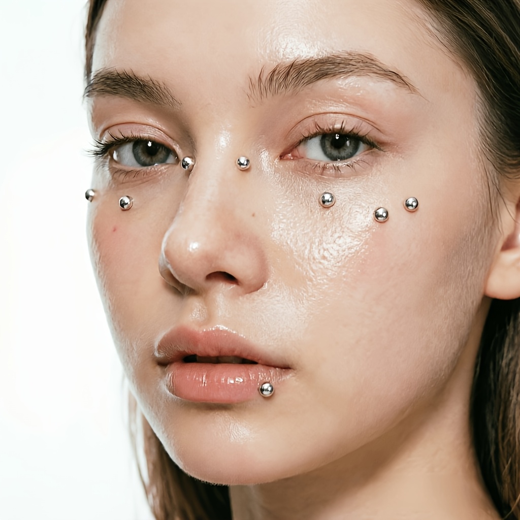 ピアス不要の自己粘着式フェイクピアスキット4点セット、リップ - Body Jewelry Nose のレビューと価格